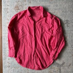 Daily Drills Red Striped Casual Shirt